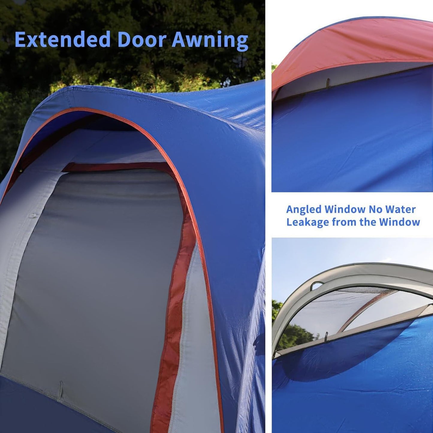 CAMPROS CP Camping Tent 10/12 Person Family Cabin Tent, 2 Room Water Resistant Waterproof Tent with Top Rainfly, 4 Large Mesh Windows, Double Layer, Easy Set Up, Portable with Carry Bag