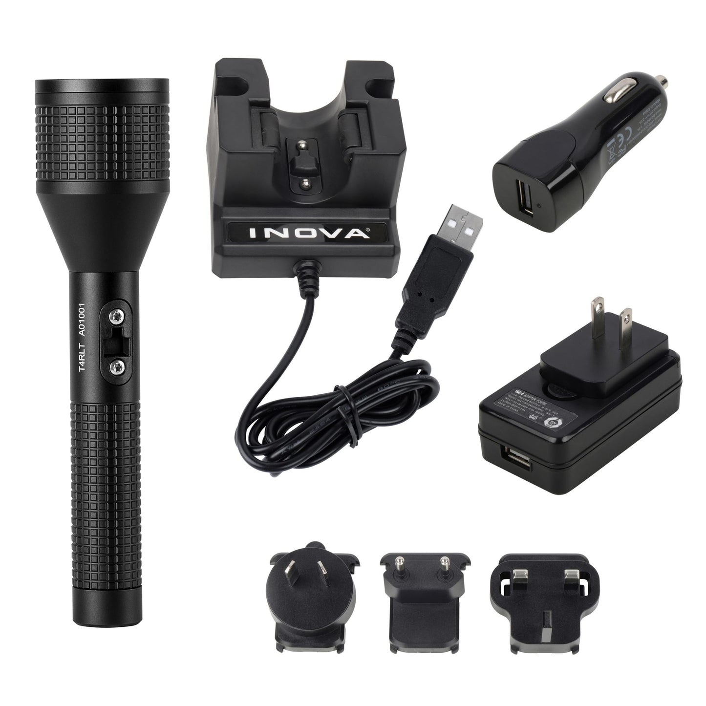 Nite Ize INOVA T4R Long Throw Rechargeable Tactical Flashlight - 1,000-Meter Range - Tactical Flashlight with Aluminum Body & Rechargeable Lithium Ion Battery - Shockproof & Weatherproof Flashlight