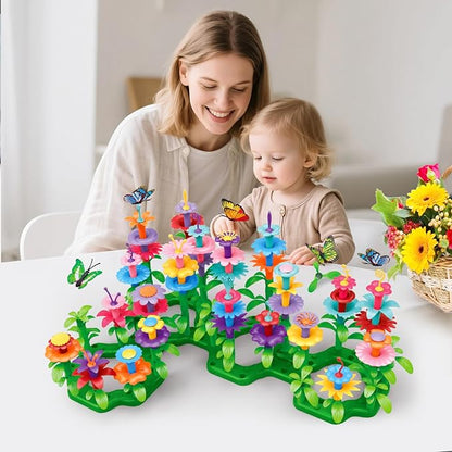 SpringFlower Toys for Girls 3 4 5 6 7 Years Old Flower Garden Building Kit with Storage caseEducational STEM Toy and Preschool Garden Play Set for Toddlers for Kids148pcs