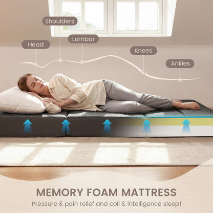 Folding Mattress,6 inch Full Size Foldable Mattress with a Collapsible and Washable Cover,Medium-Firm Suitable for RV Travel, Camping, Guest Bed,Murphy Bed 78"×52"×6"