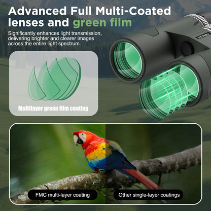 High-Powered 8x42 Binoculars for Adults - IPX7 Waterproof, Fogproof & HD Optical, FMC & BAK4 Prism, 7.0° Wide Field of View for Bird Watching, Hunting & Cruise