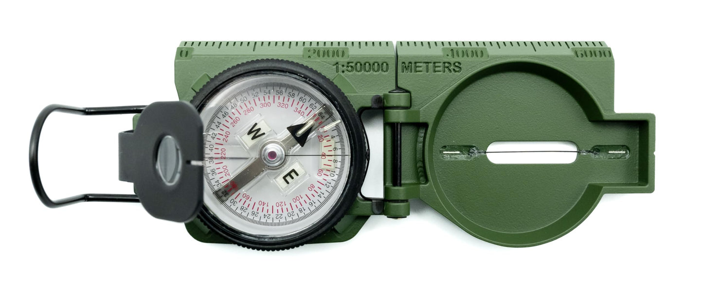 Brunton H-3 Military Lensatic Compass, Tritium Illuminated, Aluminum, 5.7 inch Open Length
