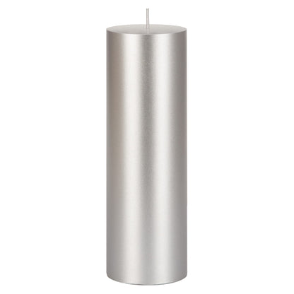 Mega Candles 1 pc Unscented Solid Silver Pillar Candles, Hand Poured Premium Wax Candle 3 Inch x 9 Inch, Home Décor, Spas, Weddings, Occasions, Party, Centerpieces, Holidays, Vigils, Prayers