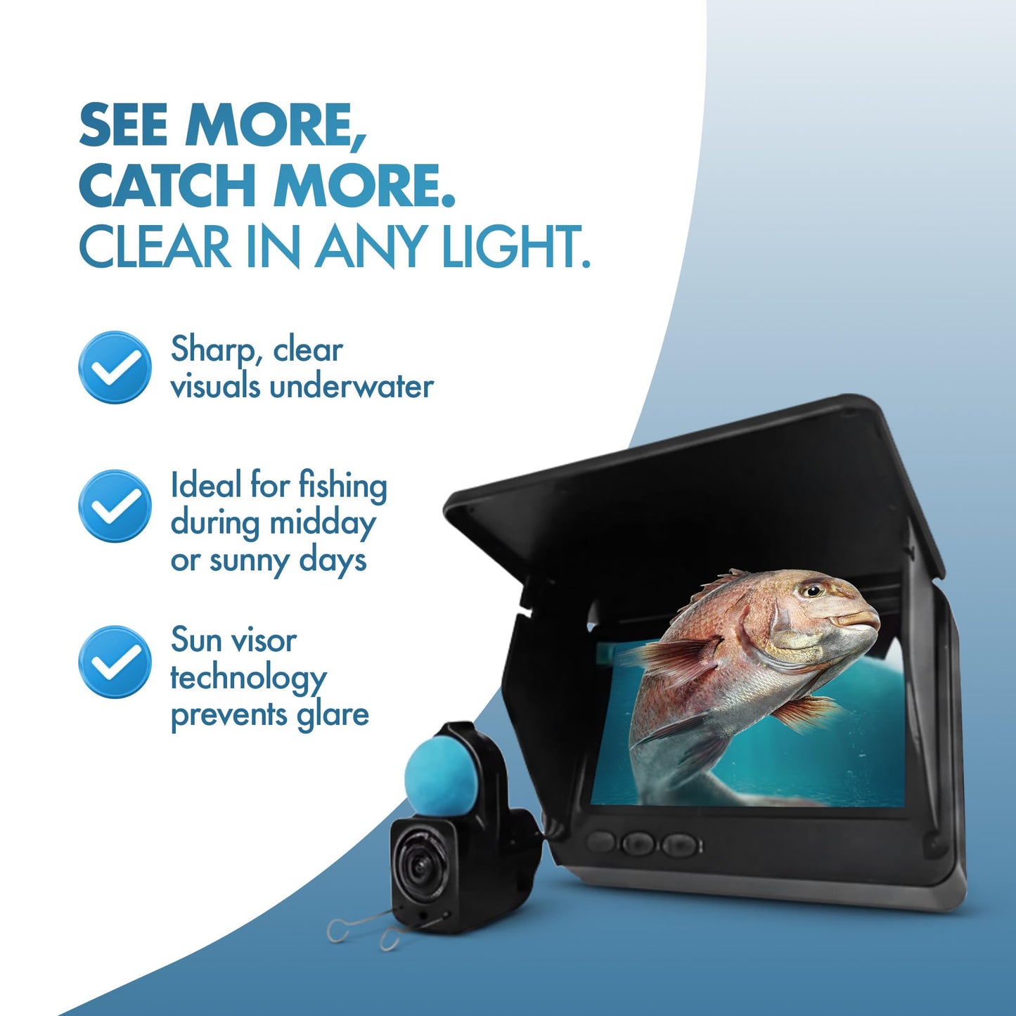 Colitt Underwater Fishing Camera, Portable Ice Fishing Camera with Monitor, Real Time Fish Viewing for Lakes and Rivers, No WiFi Required