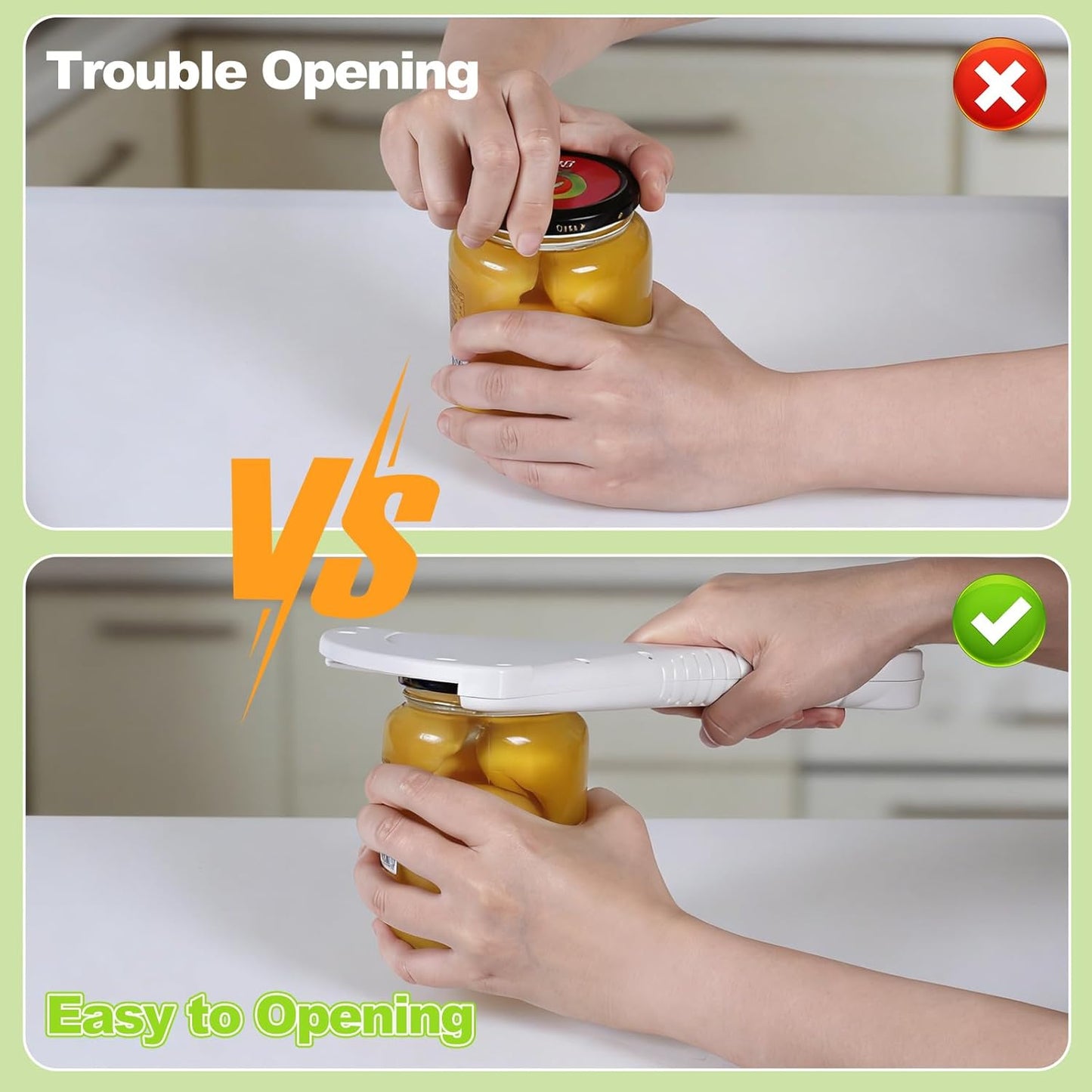 **Skiennix Jar Opener - Effortless Grip for Weak Hands & Seniors | Double U-Shaped Design**