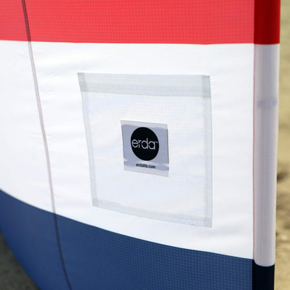erda Liberty Stripe Pro Beach Recycled Polyester Rip-Stop 20 ft Lightweight Windscreen, Privacy Screen, Wind Blocker, Free Matching Shoulder Bag