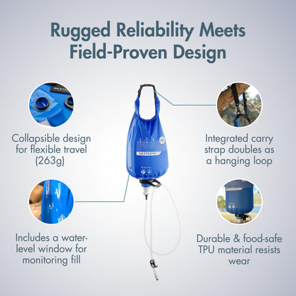 Katadyn BeFree Gravity Water Filter 6L for Camping & Group Use | 0.1 Micron Hollow Fiber Filter Removes Bacteria & Protozoa, 1,000L Capacity, BPA-Free