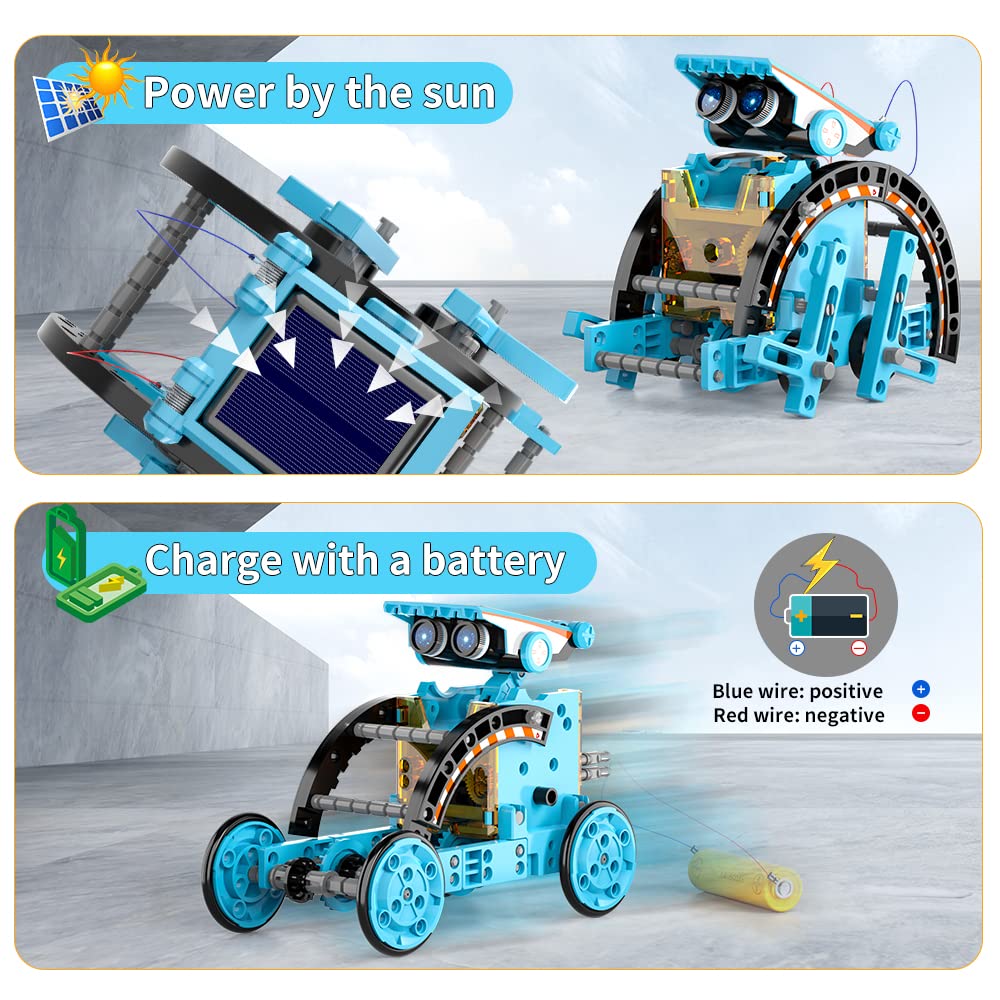Lucky Doug 12-in-1 STEM Solar Robot Kit Toys Gifts for Kids 8 9 10 11 12 13 Years Old, Educational Building Science Experiment Set Birthday for Kids Boys Girls