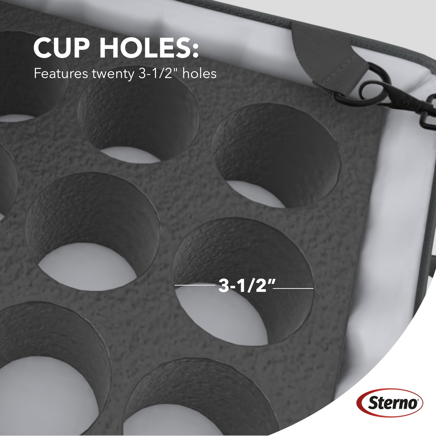 Sterno Delivery Stadium Drink Carrier, Insulated Container for Beverage Vending, Heavy Duty Red Vinyl, Holds 20 Cups, 20”L x 24”W x 6”H