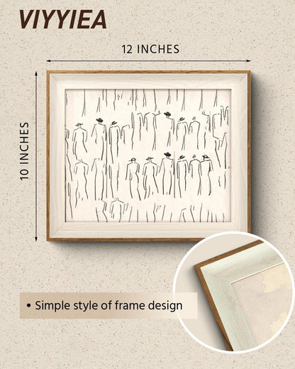 VIYYIEA Framed Wall Art - Minimalist Sketch Canvas Print for Living Room | 12L x 10W, Perfect Gift