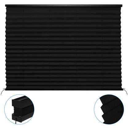 NOVINO RV Blinds for Camper Window, Pleated Shade 50inW x 38inH, Black