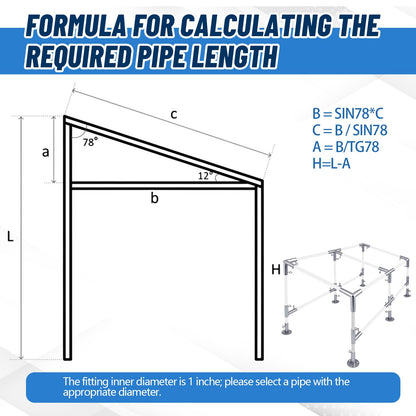 Frienda 6-Leg Lean-to Canopy Fittings for 1" EMT, 18 Pcs Lean to Carport Frame Connectors Kit DIY Project for Slant Roof Carport, Shed, Gazebo, Greenhouse, Shelter Deck, Pipes Not Included