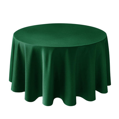 Biscaynebay Textured Fabric Christmas Round Table Cloth 90", Hunter Green Water Resistant Folding Table Covers for Dining, Kitchen, Wedding & Parties Machine Washable