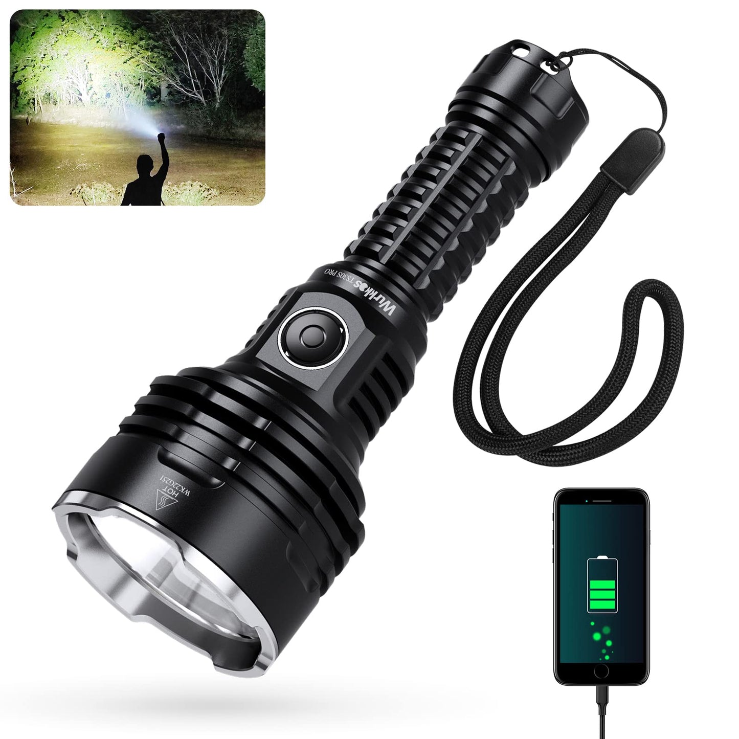Wurkkos TS30S PRO Super Bright 6000 Lumen Led Flashlight, SBT90.2 High Lumen, Long Throw, Anduril 2.0 UI, Waterproof for Emergency