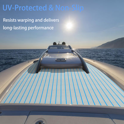 ICOOP Boat Flooring Sea Deck Non-Slip EVA Foam Boat Decking Marine Vinyl Flooring Seadek Waterproof Hydro Turf Marine Mats for Boats Pontoon 94.5"x47"/36"/24"/16", 47.2"x15.8"