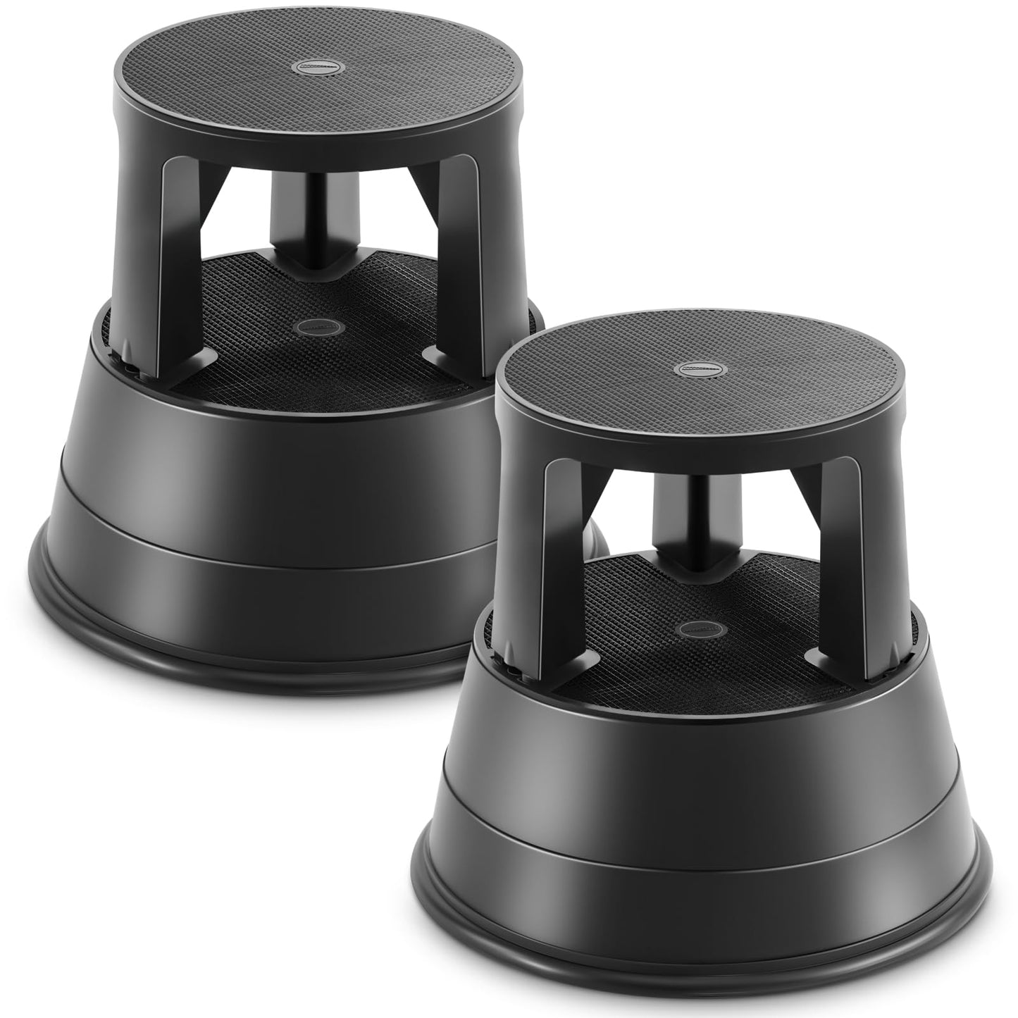 Briwooody 2 Pack Rolling Step Stool with Wheels Non-Slip Platform Retractable Portable Stool Max Load 330 Lbs for Kitchen Home Bathroom Office Library Garage