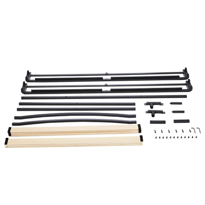 Amazon Basics Metal Platform Bed Frame with Wooden Slats, Sturdy Mattress Support, 10 Inches High, Under-Bed Storage, Full, Black