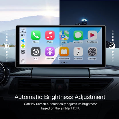 Wireless Carplay Screen for Car, 10.3'' Portable CarPlay & Android Auto Touchscreen, with 60Fps,1600 * 720 Ultra High Resolution, Support Steering Wheel Control