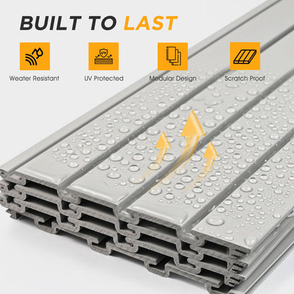 4'x8' Slatwall Panel Garage Storage System, PVC Slat Wall Paneling, Heavy Duty Wall Mount Slatwall Organizer for Garage Tool Organization, Retail Display, Guitar Shop & Home Wall Storage, Grey