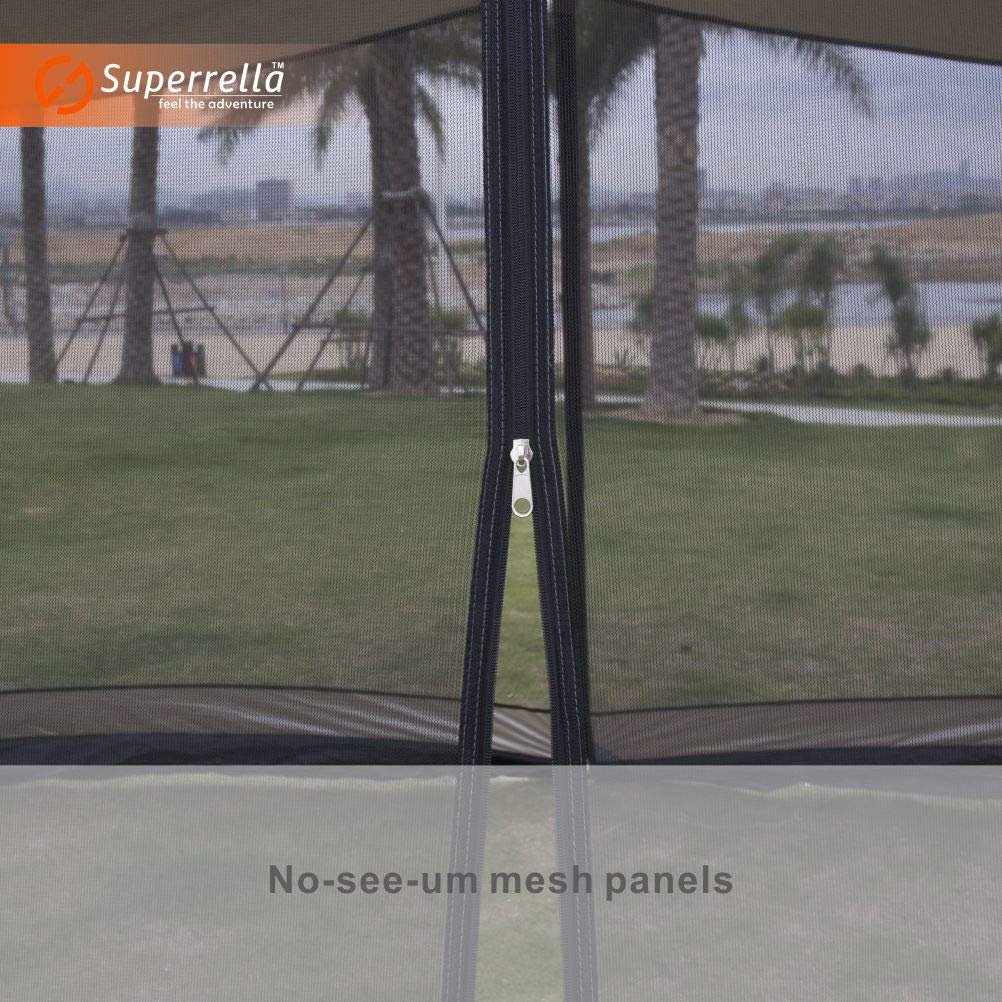 Superrella Screen House 10x10 Ft Square Camping Canopy Tent Sun Shade Gazebo Shelter Perfect for Outdoor Activities, Blue