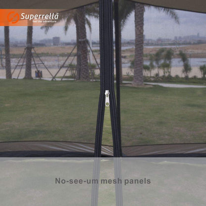 Superrella Screen House 10x10 Ft Square Camping Canopy Tent Sun Shade Gazebo Shelter Perfect for Outdoor Activities, Blue