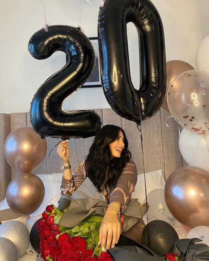 Black Number Balloons by [Brand Name] - 40 Inch, Perfect for Birthday Celebrations | Ideal for Ages 10-80