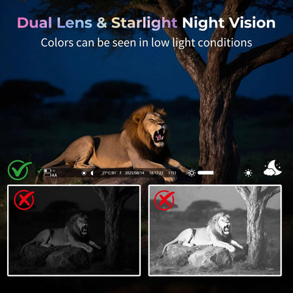 VOOPEAK WiFi Trail Camera, 4K Solar Game Camera Starlight Night Vision Dual Lens, 0.1s Trigger, 2” Display, IP66 Waterproof, Motion Activated Outdoor Camera for Wildlife Monitoring & Security