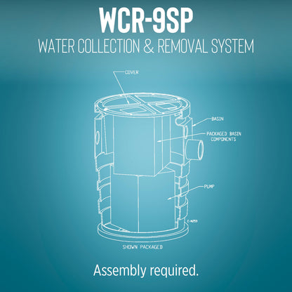 Little Giant WCR-9SP 115 Volt, 4/10 HP, 4800 GPH Automatic Outdoor Water/Seepage Collection and Removal System with Sewage Pump, 20' Piggyback Float Switch, Structural Foam Cover, Green/Blue, 509081