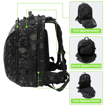 EXCELLENT ELITE SPANKER 40L Tactical Military Backpack for Men and Women Large Rucksack Assault Pack Bag for Outdoor Camping, Hiking,Travel Backpacking(Multicam Black)