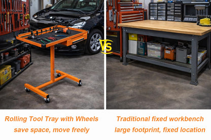 A A IN Heavy Duty Adjustable Work Table with Drawers, for Garages, Repair Shops and DIY, Portable. 220 Pounds Capacity.