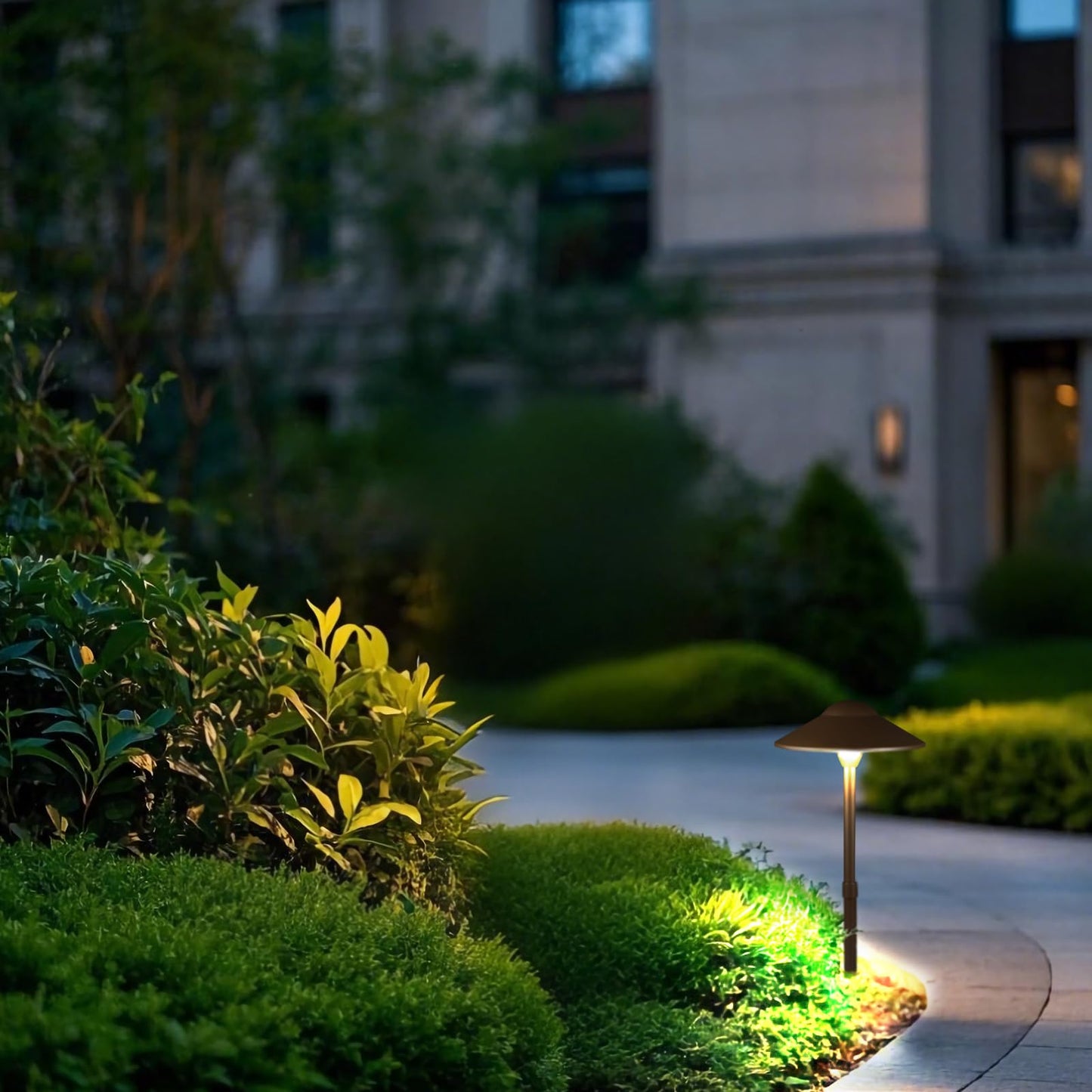 Lumina Lighting® Low Voltage Landscape Lighting Cast-Aluminum Path and Area Light Warm White 3W G4 LED Bulb and ABS Ground Stake Included for Yard Walkway Lawn PAL0108-BZLED10 (Bronze, 10-Pack)