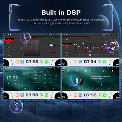 Radio for Jeep Wrangler JK 2007-2018 Compass Grand Cherokee Dodge Ram 1500 2500 3500 2009-2012 Radio Upgrade 8Core 4+64G CarPlay Android Auto 2K 10.1 Inch QLED Screen Bluetooth AHD Backup Camera SWC