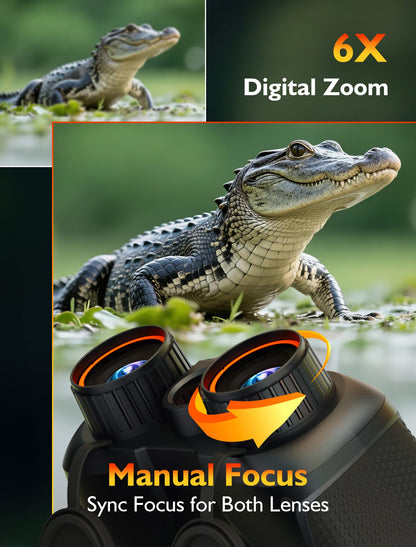 3D VR Night Vision Goggles - Infrared Night Vision Binoculars for Adults & Kids with 2297FT View Range, Compass, 5000mAh Battery, Diopter Adjustment, 6X Digital Zoom for Camping, Hiking, Concert