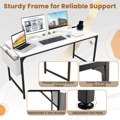 Giantex 10 FT Conference Table with Charging Station, 2 PCS 60" x 24" Rectangular Large Meeting Room Desk with Storage Bag & Hook, Space Saving Seminar Table, Modern Office Computer Desk for 4 People