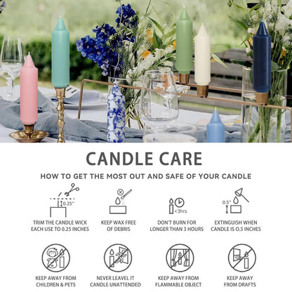 NJAO HOO Ivory Short Taper Candle 7 Inch Candlesticks Unscented Dripless Tapered Candle Set for Home Decor Wedding Party Dinner Candles, 4 Pack