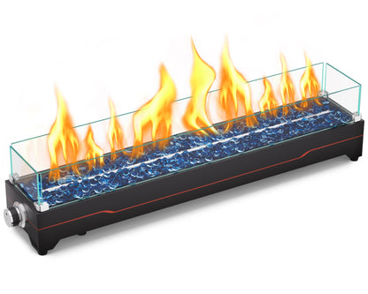 GRISUN Tabletop Fire Pit,36 Inch Propane Fire Pit Table,50000 BTU Table Top Firepit with Glass Wind Guard,Stainless Steel Burner,Fire Glass,Portable Propane fire Pit for Patio, Camping, Backyard & RV