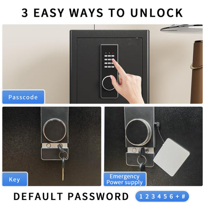Safe box,2.0 Cu ft Home Safety with Fireproof Waterproof Bag,Digital Electronic Keypad Cabinet safe,Document Safe with LED Light and Built-In Drawer storage for Money Firearm Documents Medicines