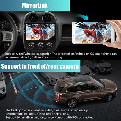 Car Radio for Jeep Compass Patriot 2010-2016, 10.1 inch Touch Screen Android 13 2G RAM 64G ROM Carplay/Android Auto/Mirror Link/SWC/Bluetooth/WiFi AHD Backup Camera