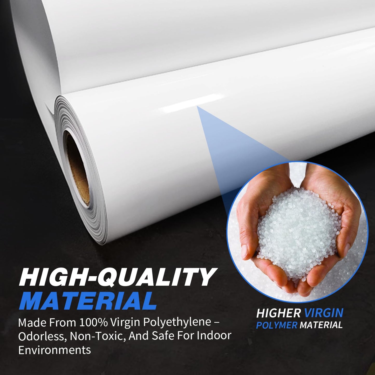 Crawldryer White Plastic Sheeting, 20 Mil 10' x 120', Crawl Space Vapor Barrier, White Vapor Barrier, Plastic Sheeting Heavy Duty, Polyethylene Plastic Rolls for Garden, Crawlspace, Basement, White