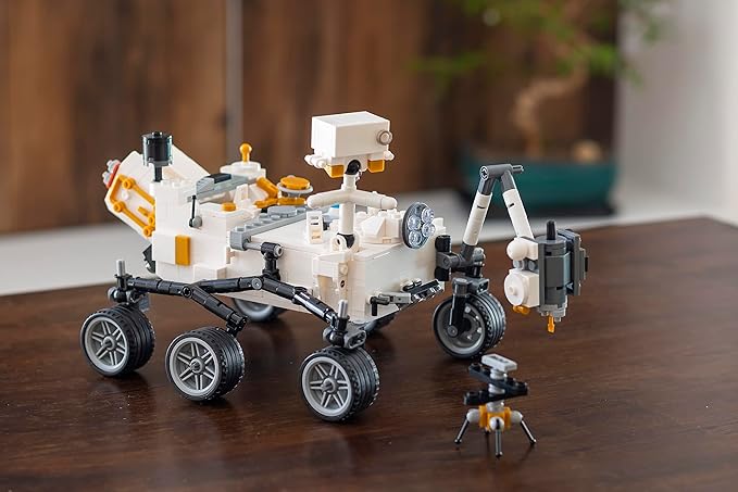 Brick Loot NASA Mars Rover Perseverance Building Kit – 603-Piece Lego-Compatible Space Exploration Model with Ingenuity Helicopter Premium ABS STEM DIY Set for Kids &amp Adults Display Collectible