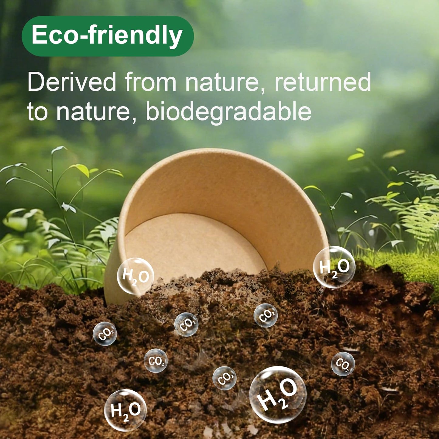 300 Pcs Disposable Round Paper Bowls with Lid 17 oz, Microwave Deli Containers Leakproof Acai Bowls, Salad Bowlwith Lid for Lunch, Disposable bowls with lids for Soup Toppings Snack Camping Family