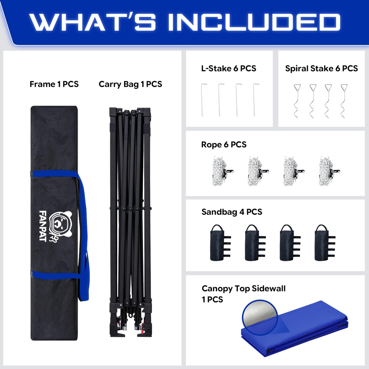 FANPAT 10x10 Pop Up Canopy Tent,300D Silver-Coating Top,1-Person Setup Commercial Heavy Dury Canopy Tent Instant Portable Shelter and Carry Bag, Bonus 8 Stakes and 4 Weights(Blue)