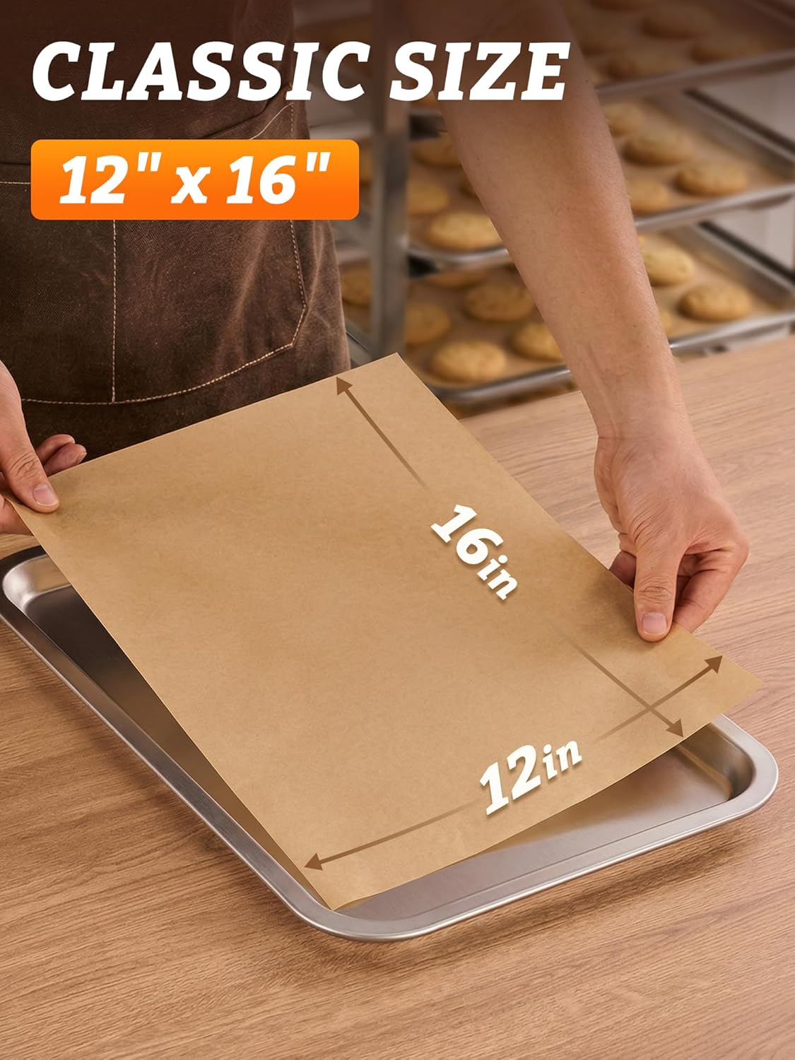 SMARTAKE Parchment Paper Baking Sheets - 400 Pcs Non-Stick Precut, 12x16 Inches for Baking, Grilling & More