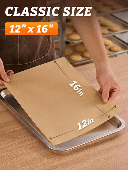 SMARTAKE Parchment Paper Baking Sheets - 400 Pcs Non-Stick Precut, 12x16 Inches for Baking, Grilling & More