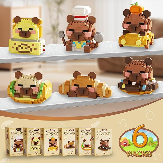 HIGH GODO Capybara Party Favors Building Set 1632PCS Cute Capybara Building Blocks for Goodie Bag Stuffers Party Favors Birthday Gift for Adult Teens 14+ (Not Compatible with Major Brand)