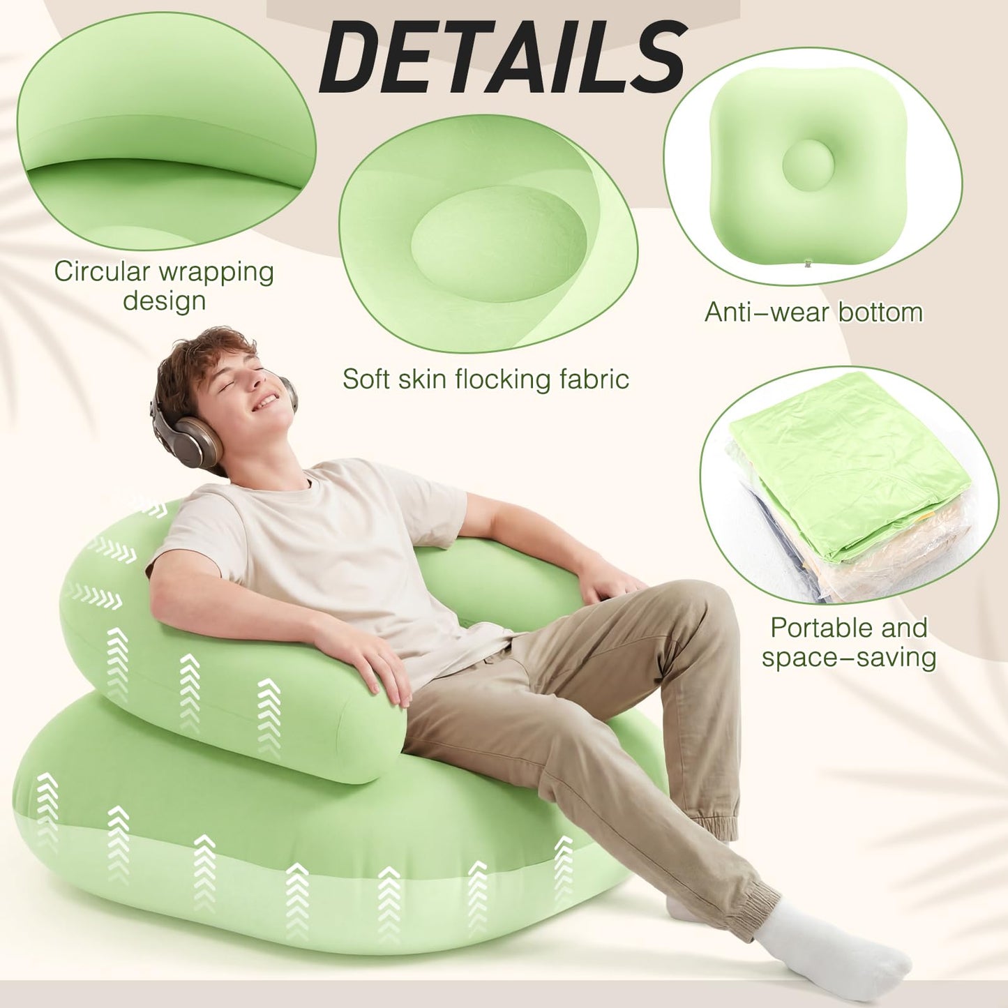 Novabright 12 Pcs Inflatable Chairs for Adults Blow Up Games Chairs Folding Portable Flocking Inflatable Sofa for Living Room Learning Camping Party (Colorful)