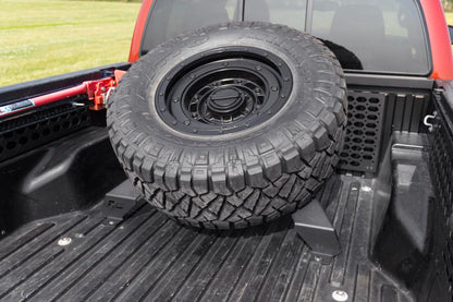 Rough Country Bed Mount Spare Tire Carrier for Toyota Tacoma Trucks (2016-2023) - Fits up to 40" Tires, Off-Road Spare Tire Holder for Truck Beds