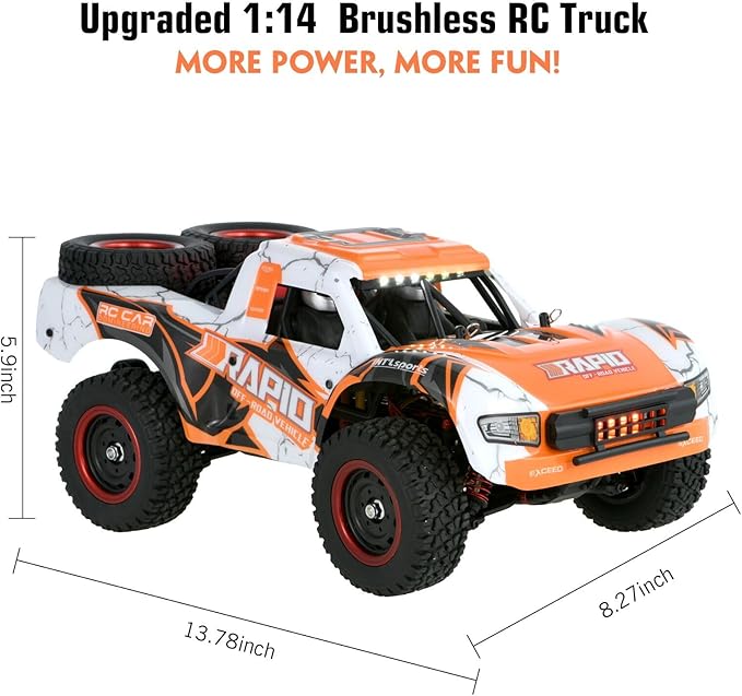 GoolRC 1:14 Brushless RC Trucks 70 KMH High Speed 4WD RTR Fast RC Cars All Terrain 2024 New Upgrade Electric Off-Road Remote Control Truck with 2 Batteries Vehicle Car Toys Gifts