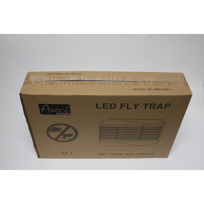 Awoco LED 15W 100V-240V Wall Mount Sticky Fly Trap Lamp with 3 LED UV Lights for Capturing Flies, Mosquitoes, Moths and Flying Insects (Fly Trap + 6 Glue Boards)…