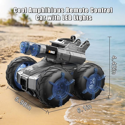 3-in-1 Remote Control Car RC Boat &amp Water Gun Amphibious Remote Control Car 4WD All-Terrain RC Cars Gesture Sensing Rc Stunt Car RC Trucks Toys Birthday Gifts for 8 9 10 11 12 Year Old Boys